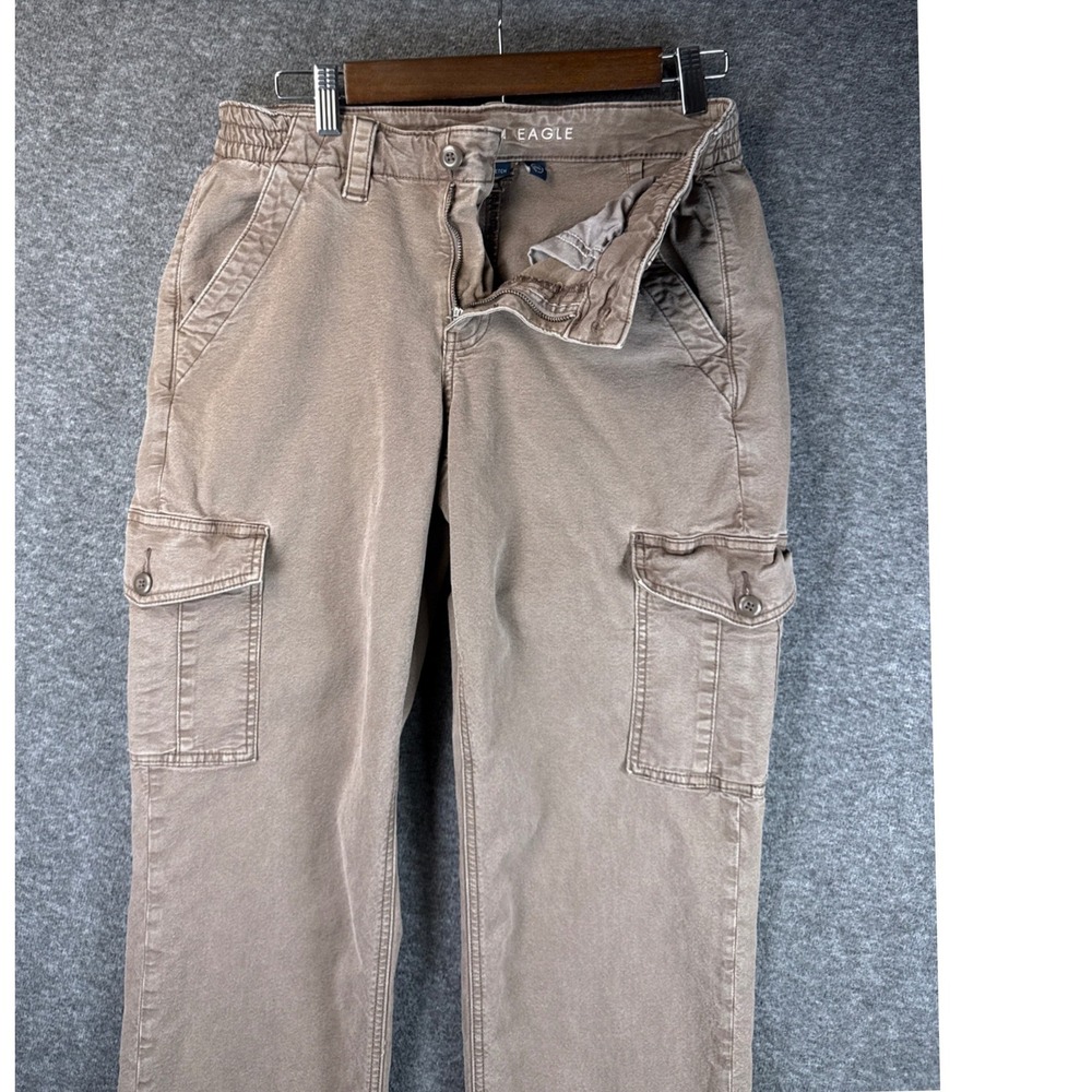 American Eagle Cargo Pants‎ Women Size 6 Short Tan Stretch Casual Pockets Travel